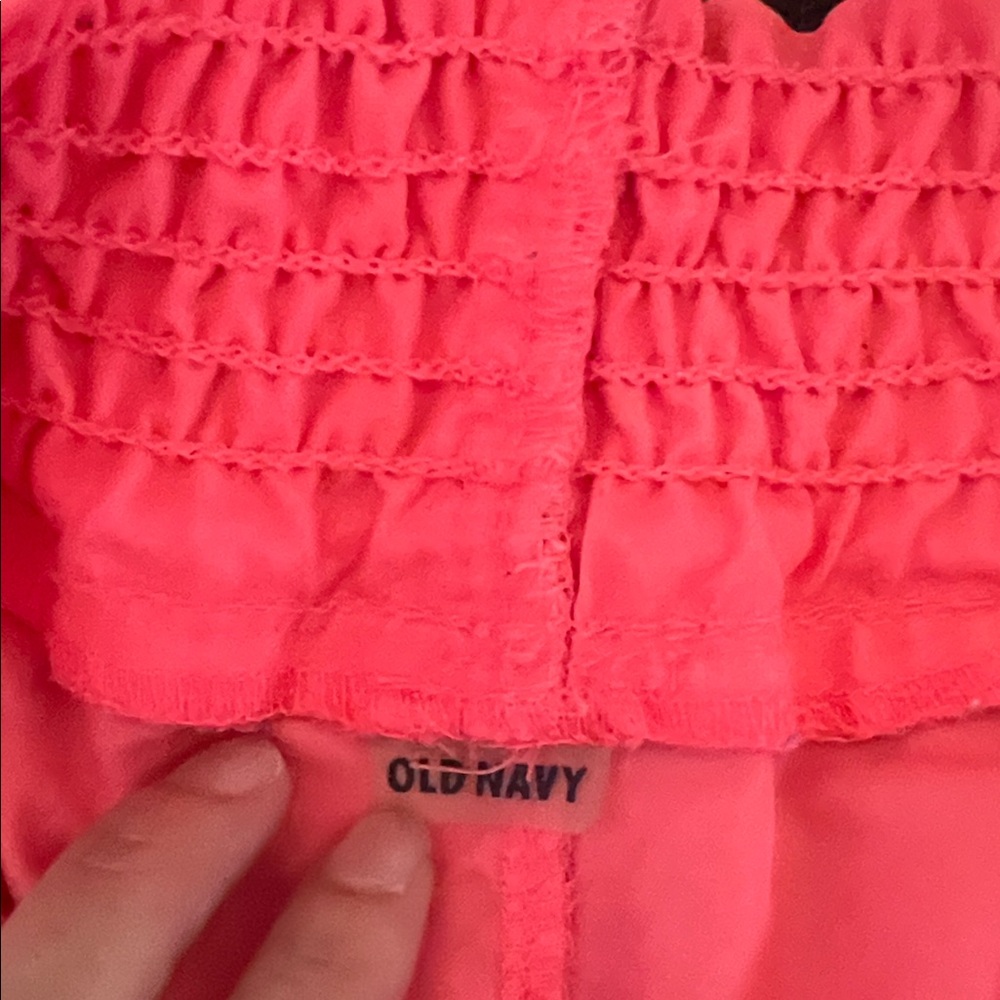 #1608** Women’s Hot Pink Neon Coral Elastic Waist Shorts - Picture 5 of 10